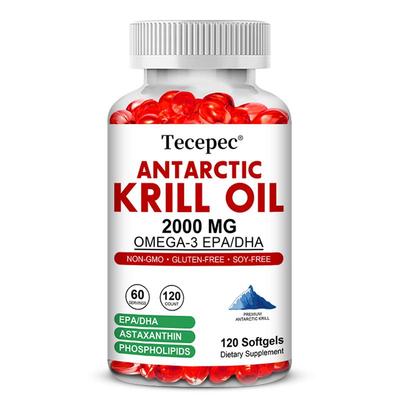 Krillöl, Omega-3, Astaxanthin, 2000 mg 120 Kapseln Nahrungsergänzungsmittel