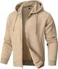 European Style Men's Lightweight Hooded Full Zip Waffle Knit Jacket (2025)