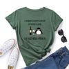 Inspirational Letters Red Wine Penguin Pattern Loose Round Neck Short Sleeved Women's T-shirts