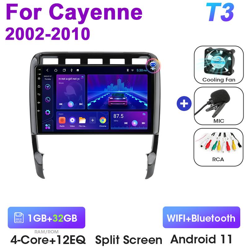 2 Din Android 12 Car Radio For Porsche Cayenne 1 9PA 2002 - 2010 Multimedia Video Player Navigation GPS 4G Carplay Auto Stereo