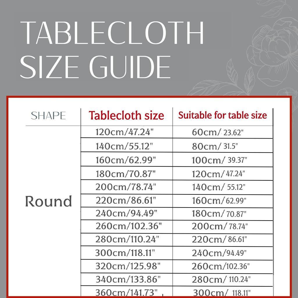 Round Tablecloth Heavy Duty Vinyl Table Cover Waterproof Oil-Proof Fitted Table Cloth Home Decor Kitchen Picnic