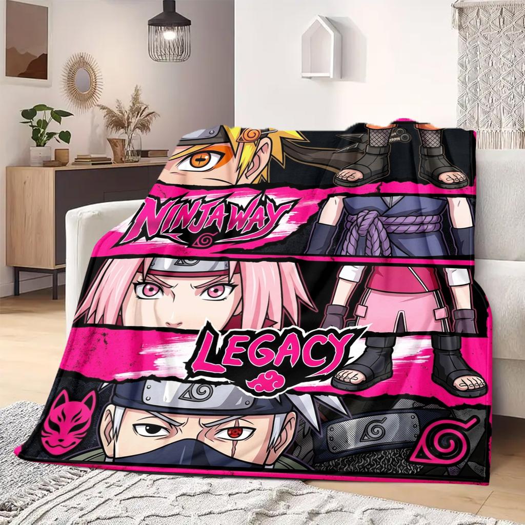 Naruto Comfortable Warm Printed Flannel Blanket, Fits Bedrooms, Sofas, Beds, Chairs, Picnics, Travel -HE9