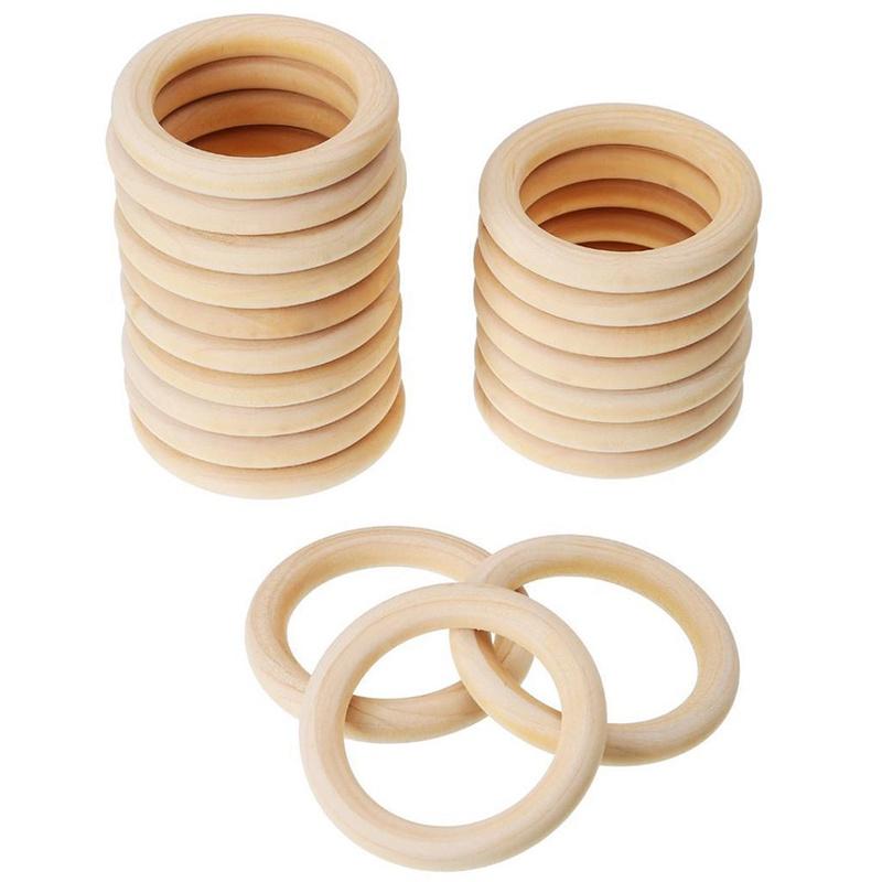 Elegant Baby Newborn Natural Round Wood Teething Rings Perfect For Diy Gifts
