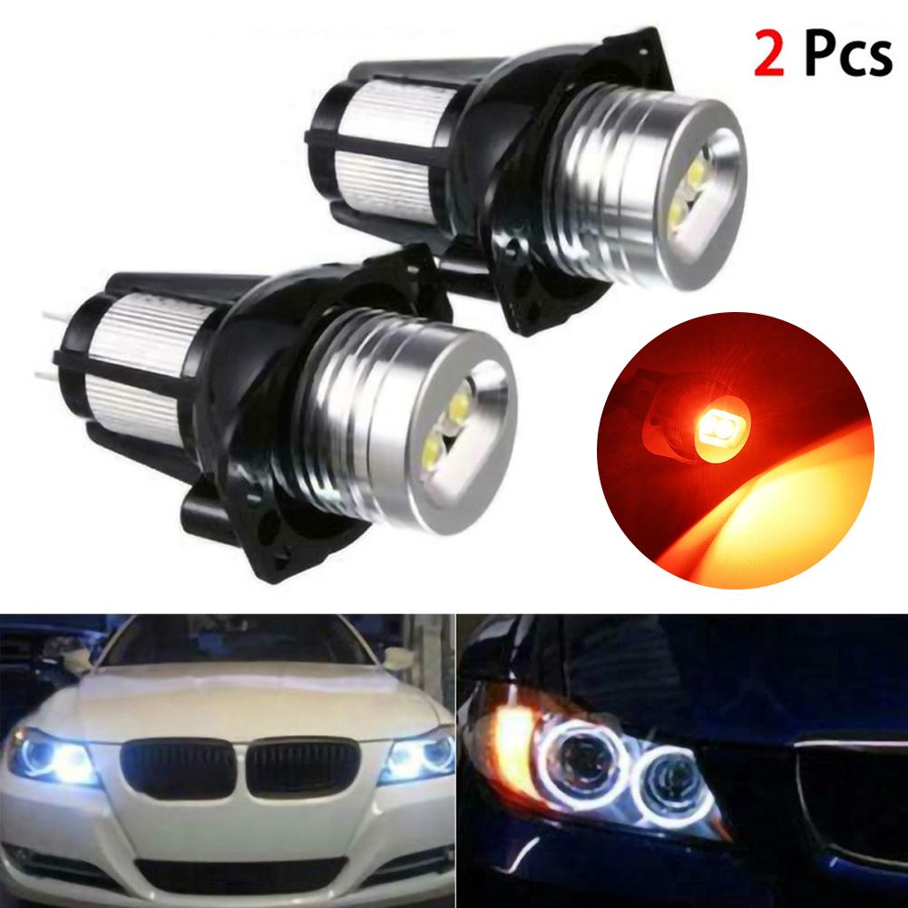 For BMW 325xi 328i  328xi E90 E91 10W Angel Eyes Bulbs Super Bright 6500K Car Fog Lights 2pcs Day Driving Lamp Fog Lights