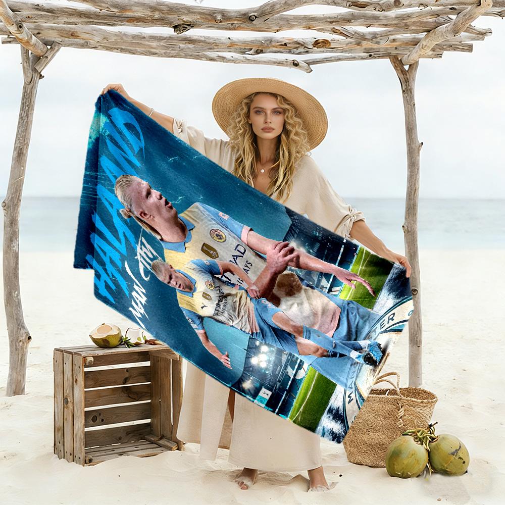 Electric City Footballer Beach Towel Quick-Dry Soft Microfiber Comfortable Lightweight