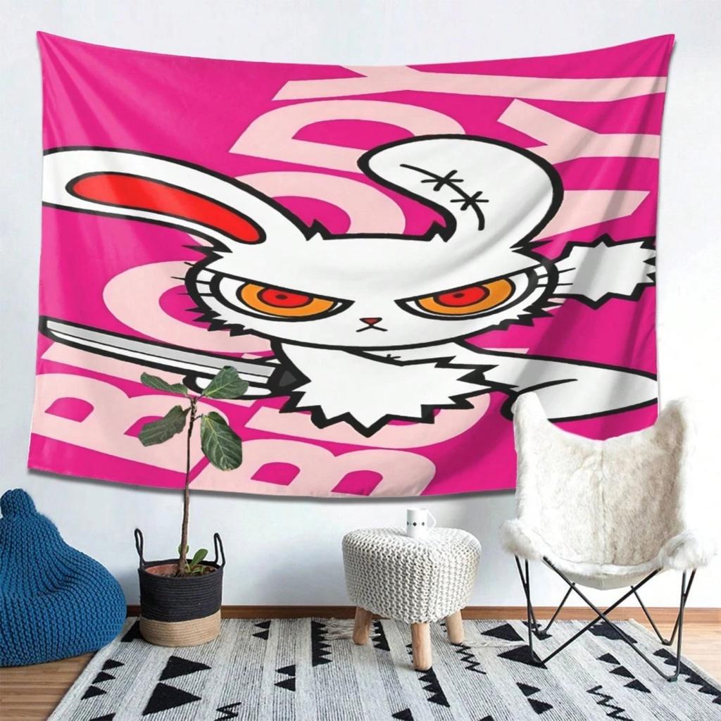 Bloody Bunny Poster Tapestry A Perfect Gift For Wall Hangings Ideal For Decorating Living Rooms Bedr
