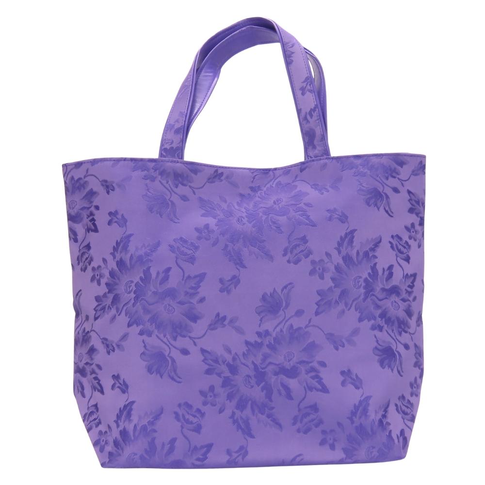 Used FEILER Tote Bag Nylon/Synthetic leather purple Floral
