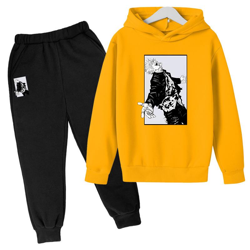 Japanischer Anime-Druck 2024 Kinderkleidung Jungen Kindersets für Babys Kleidung für Mädchen von 9 bis 12 Jahren Heimkleidung