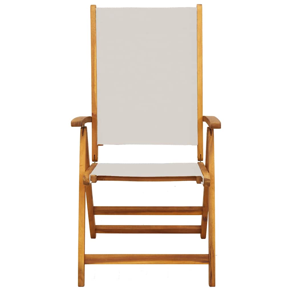 Vidaxl Folding Garden Chairs, 4 Pcs., Acacia Wood and Textilene