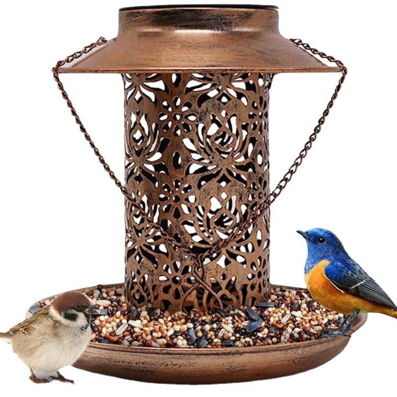 Metal Bird Feeder for Outdoors Hanging - Premium Grade Metal Bird Feeder for Small Birds, Chew-Proof, Weather and Water Resistant Wild Bird Feeders