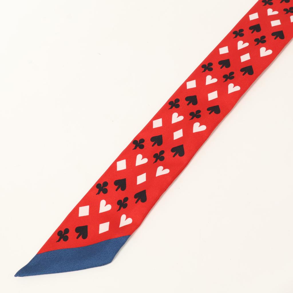HERMES [Brand new, unused] H063169S-03 JEU DE CARTES Playing Cards Silk Twilly scarf 03 QC/ROUGE/NOIR/ARDOISEUsed