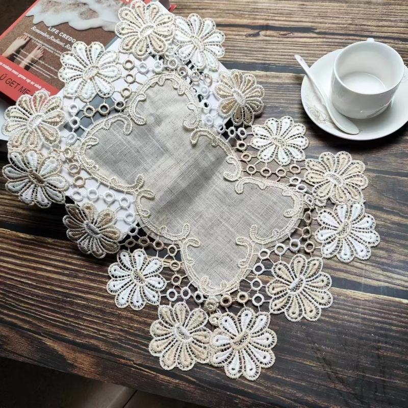 American Patchwork Sewing Linen Rectangular Placemat Coffee Table Mat Laptop Oven Microwave Cover Christmas Wedding Decoration