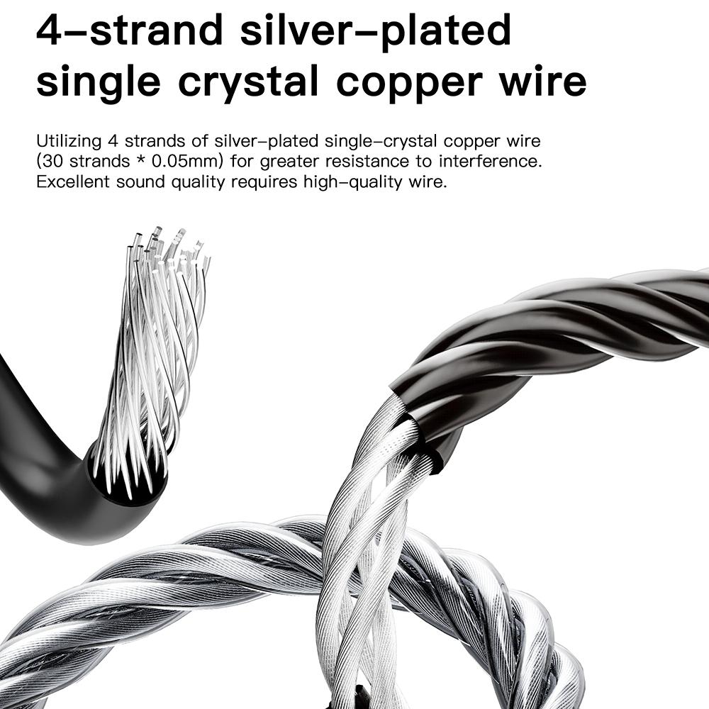 KEYSION 3-in-1 2,5 3,5 4,4mm Austauschbares versilbertes OCC Upgrade-Kabel 0,78mm 2-Pin-Draht-Kopfhörerkabel HIFI-Kopfhörerkabel
