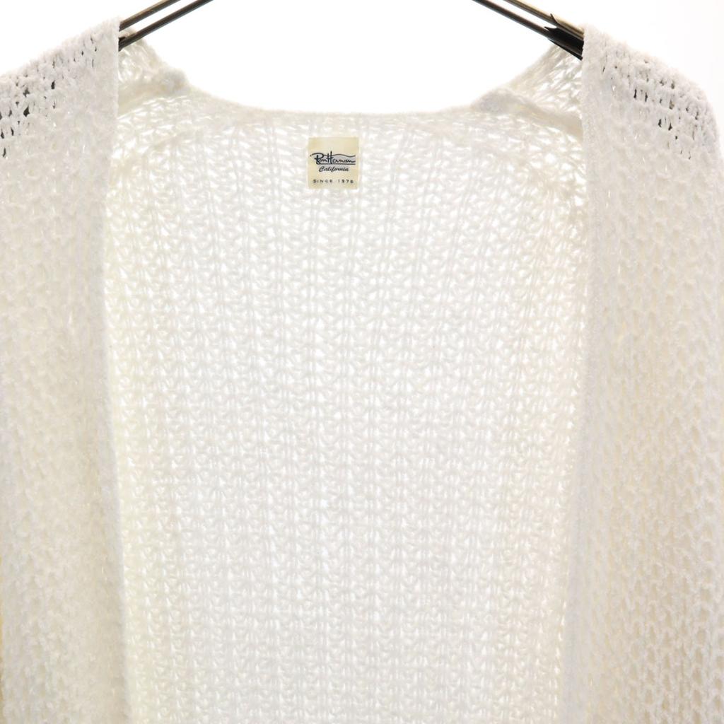 Ron Herman Long Sleeve Long Knit Cardigan S White Open-front Jacket Women Used