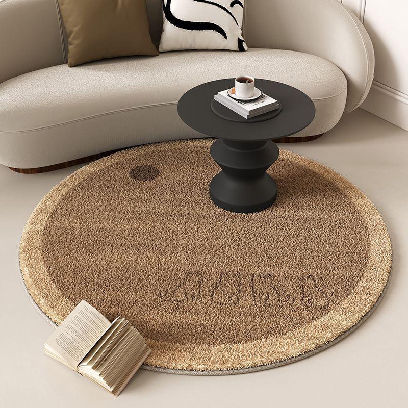 Living Room Circular Carpet Sofa Coffee Table Carpet Balcony Light Luxury Circular Plush Thick Floor Mat