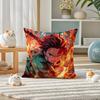 Demon Slayer Kamado Tanjiro Anime Plush Pillow Cover Soft Short Plush Cushion Cover For Sofa Bedroom Home Decor Gift Decoration