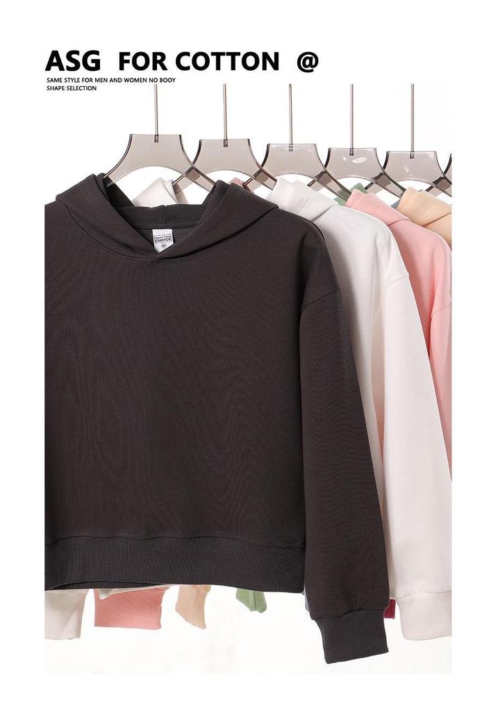 Women's Heavyweight 350g Hooded Zip-Up Cardigan Jacket: Trendy Korean Style Casual Hoodie Sweatshirt for Autumn.