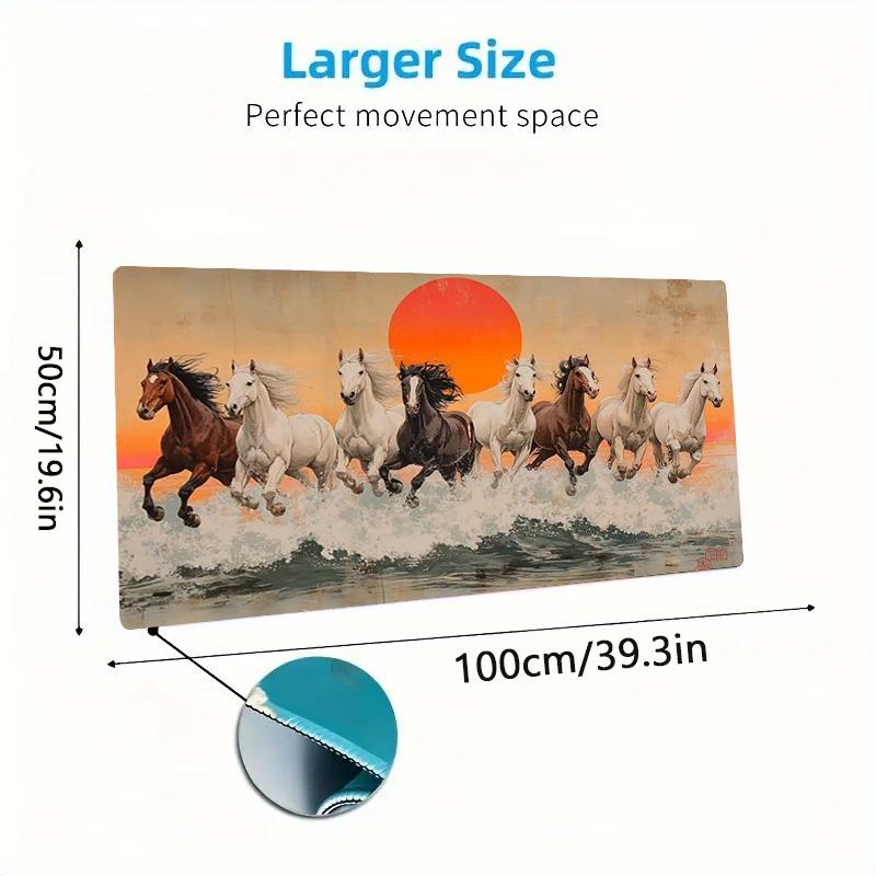 Horses Color Mouse Pad Large Gaming Table Cushion Non-slip Laptop Tablet Big Mousepad XXL Mat Mini PC Playmat With Lock edge