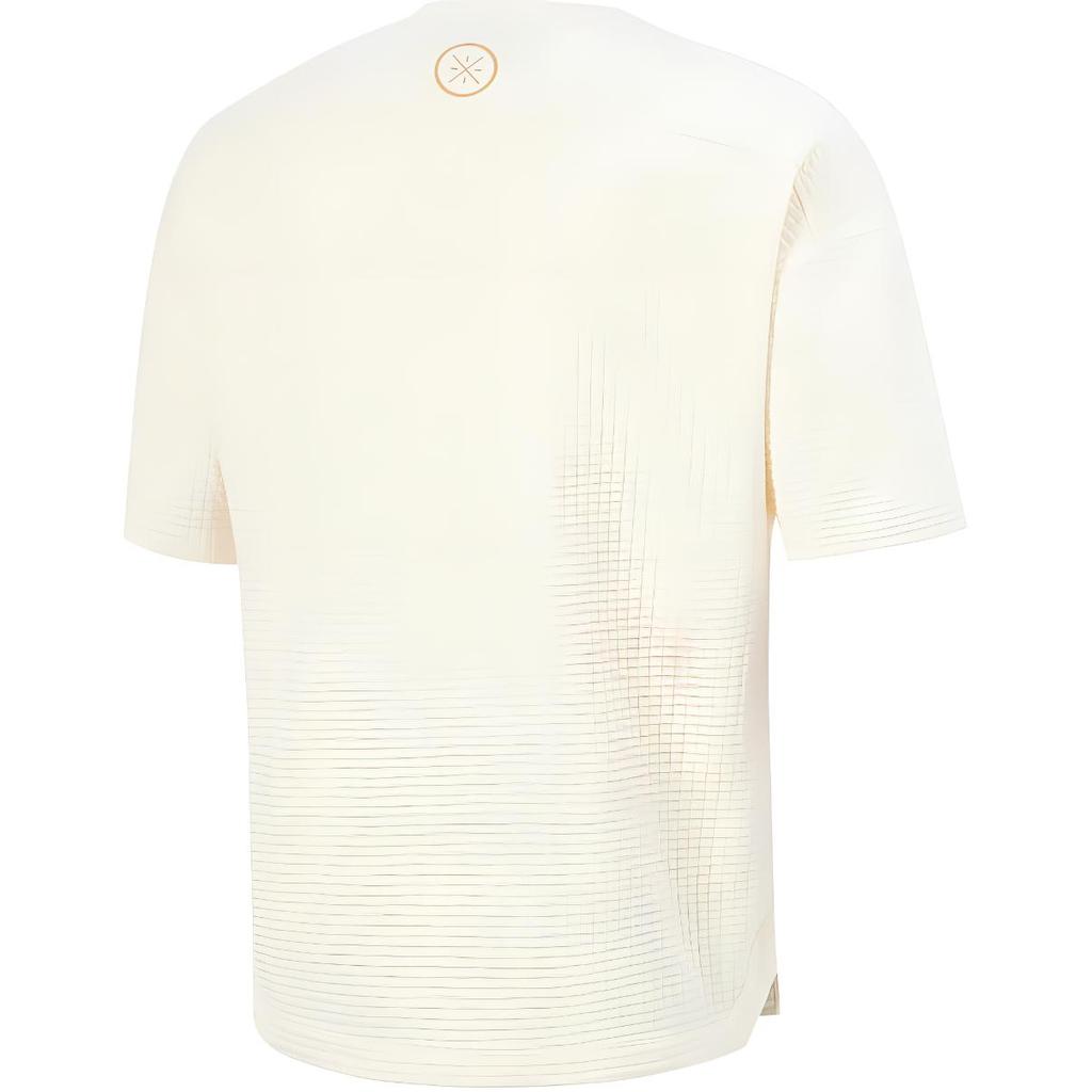 Li-Ning Wade Series Letter Comfortable Loose Short Sleeve T-Shirt Men Tops Off-White ATSU349-4