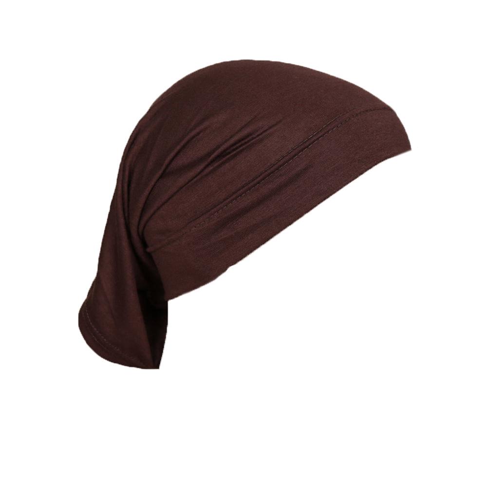 Mercerized Cotton Base Cap with High Elastic Solid Color Indian Long Scarf and Tube Cap MSL09