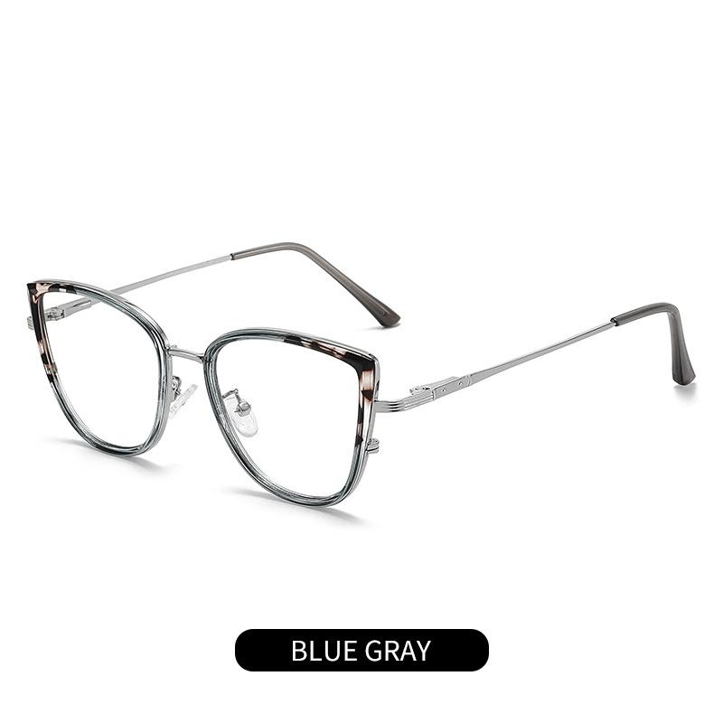 New trendy cat eye glasses frame European and American color-changing anti-blue glasses fashionable personalized flat glasses