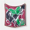 Luxury Horse Print Silk Square Scarf Women Spring Neck Tie Shawl Wraps Female Hair Hand Wrist Headkercheif Hijab Bandana