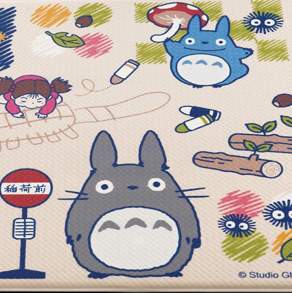 Senko My Neighbor Totoro Drawing Wipeable PVC Kitchen Mat 45 x 180cm Beige Character Totoro Ghibli 61068 Approx.