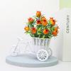 Simulation Flower Decorations Rattan Flower Basket Tricycle Bicycle Model Home Garden Wedding Party Decoration Romantic And Cute