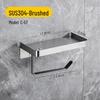 Drill-Free Stainless Steel Toilet Paper Holder with Phone Shelf