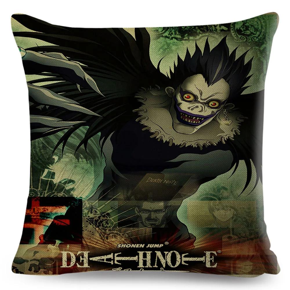 Death Note Cushion Cover Decor Cartoon Classic Anime Print Pillow Case Polyester Pillowcase for Sofa Home Children Room 45x45cm