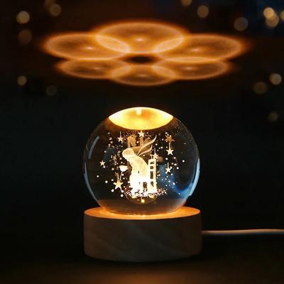 Sfera di cristallo 3D da 6 cm Pianeta di cristallo Luce notturna incisa al laser Sistema solare Globo Astronomia Regalo di compleanno Decorazione del desktop per la casa