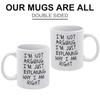 1pc 11oz White Funny Coffee Mug, Double-Sided Printed Ceramic Cup, Dishwasher Safe, Lightweight Handle, Perfect Gift for Friends and Coworkers