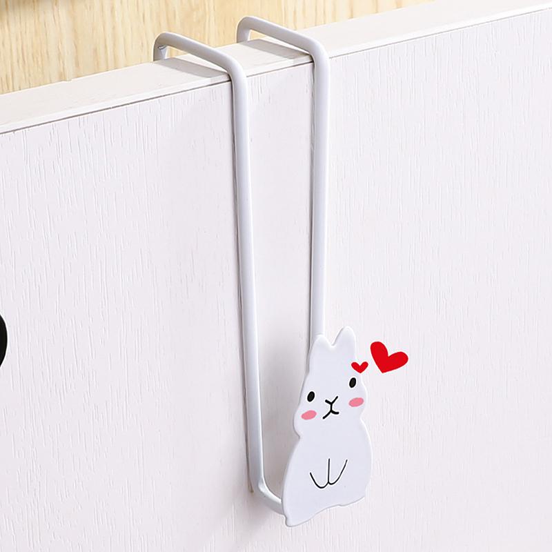 Haczyk na drzwi szafki w kształcie królika Żelazny stojak do przechowywania na drzwiach szafki Uchwyt na worek na śmieci bez wiercenia Wieszak na przybory kuchenne