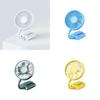 Portable Usb Clip-on Mini Fan With Left Right Oscillation 70.5g Lightweight 10 Square Meters Coverage White