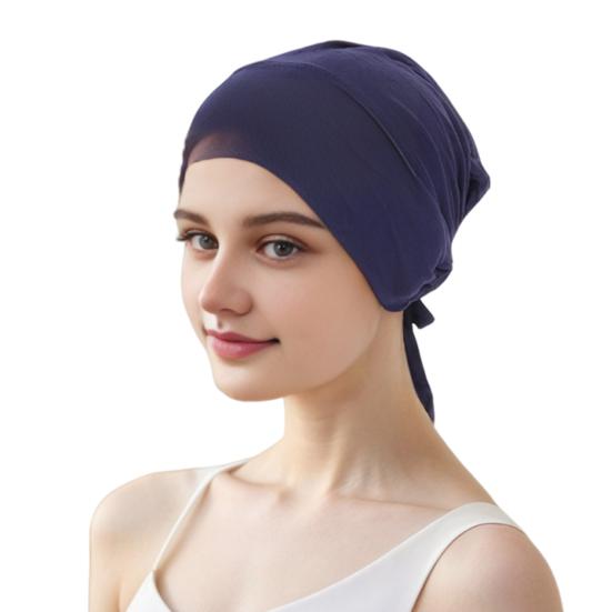 Berretto Foulard Monocolore da Donna Regolabile Traspirante Elasticizzato Antiscivolo Cotone Sottocappello Sotto Foulard Cappello Interno Cappello da Notte per Dormire Cuffia per Capelli
