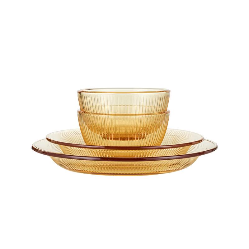 Corning Snapware Jingyue 4-Piece Heat-Resistant Glass Dinnerware Set