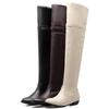 Winter New Fashion Women Over The Knee Boots Belt Buckle Leather Sexy Ladies Shoes Round Toe Ladies Long Boots Plus Size 34-48