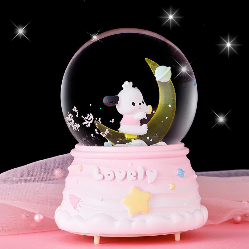 Boîte à musique boule de cristal Cœur de fille Artisanat Décoration de bureau Maison Bureau Décoration de Noël Anniversaire Mariage Boîte à musique Décoration Cadeau