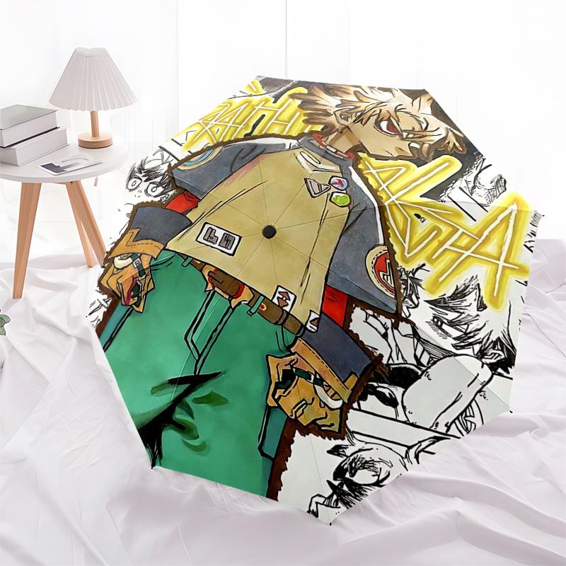 1pc Gangsta Outdoor Umbrella - Automatic Opening/Closing, Portable 3-Fold Design, 8-Rib Iron Frame - Perfect Gift for Fans, Travelers, Daily Use.