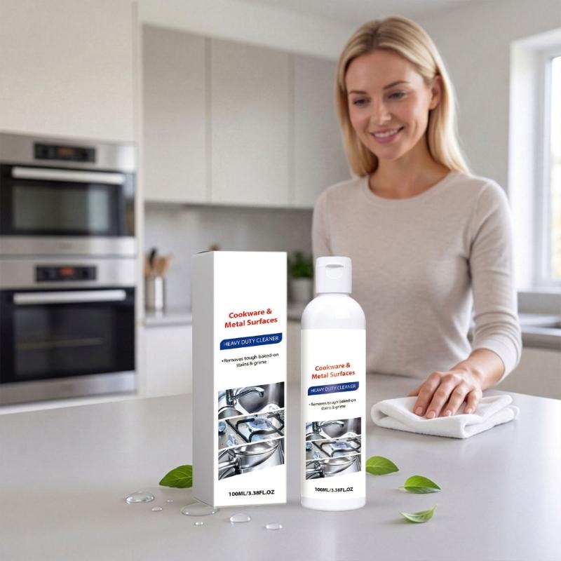 Professional Stainless Steel Metal Surfaces Cleaner for Kitchen Cookware Restores Shine To Metal Surfaces Quick Acting