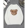 Casual Round-Neck Sweatshirt For Men With Scars Bear Design.