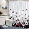 1 Exotic Butterfly Garden Shower Curtain, Polyester Fabric, with Hooks, Machine Washable, Suitable for Bathroom Decoration