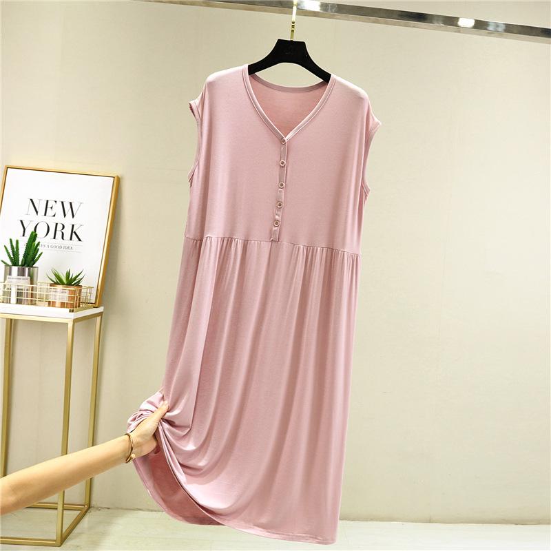 Letní volné šaty pro ženy, plus size, těhotenské, noční košile, nošené nad střední délku, sukně Aline