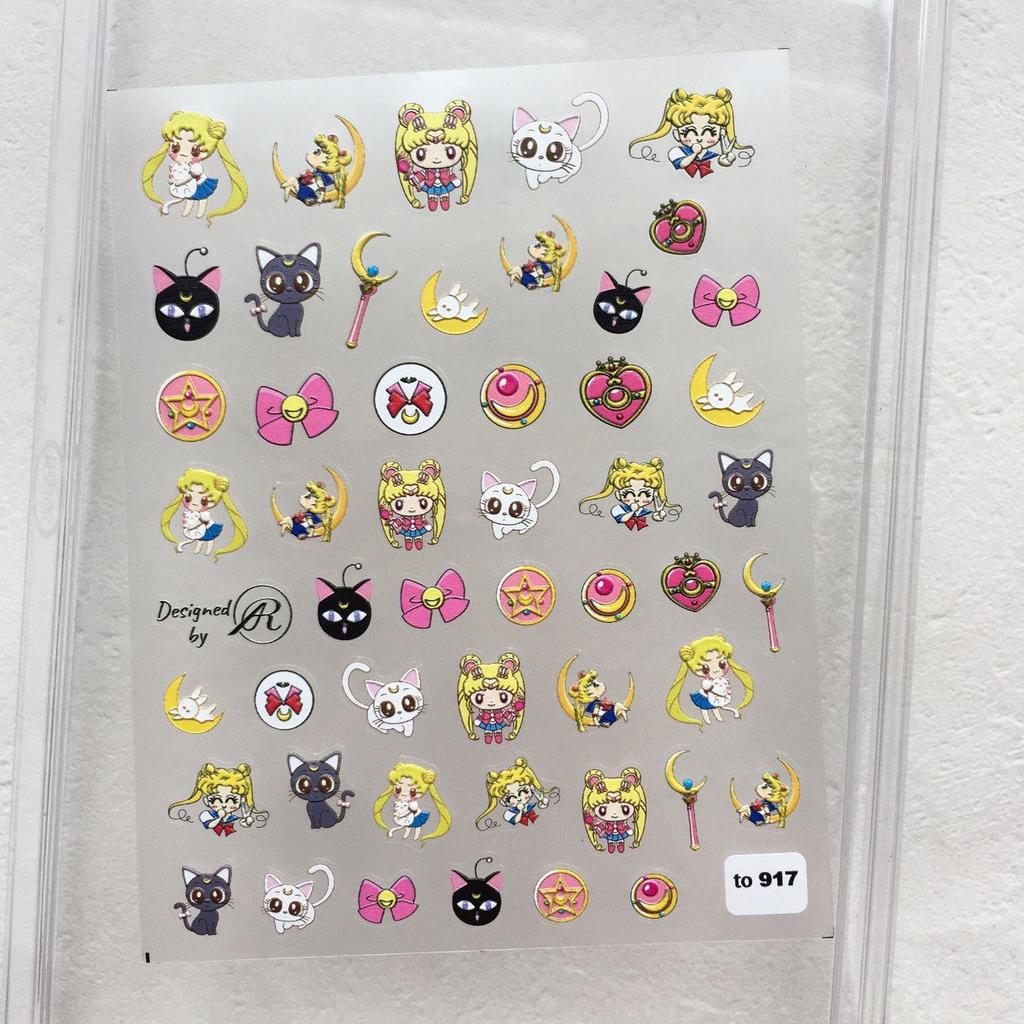 Sailor Moon Nail Stickers: Cute Heart & Ice Moon DIY Nail Art