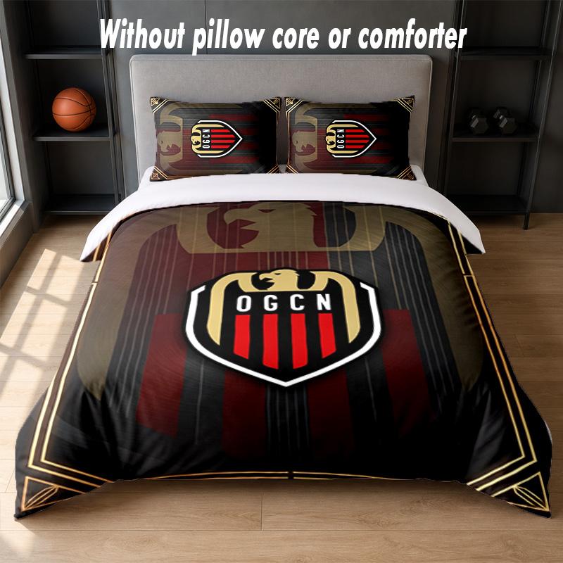 OGC Nice FC Design Bed Bedding Set 1 Duvet Cover + 2 Pillowcases Soft Breathable Household Bed Linens
