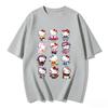 Cute Hello Kitty MultiCharacter Print Tshirt Casual Short Sleeve Tees for Comfortable summer loose Tshirt for Women