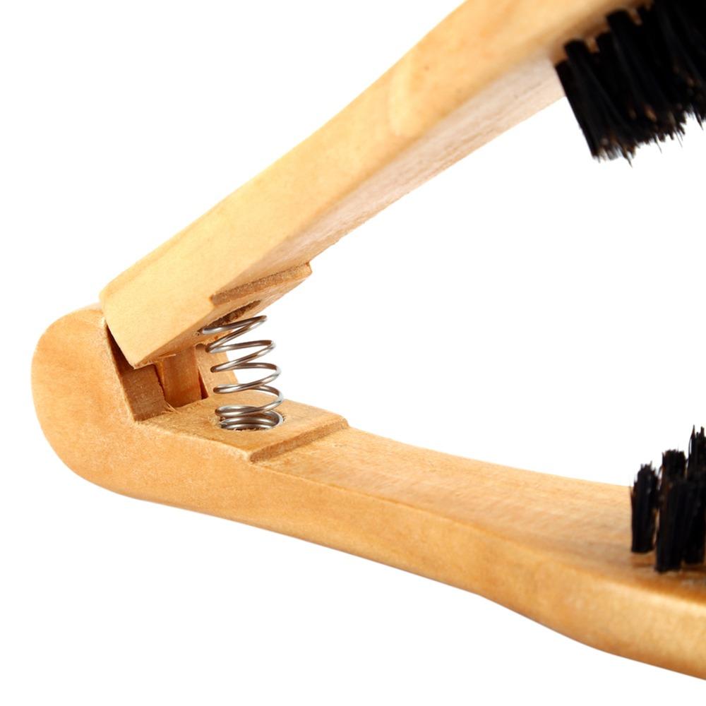  Pettine da Parrucchiere in Legno Antistatico a Doppia Faccia Doppie Spazzole Pettine a V Portatile Spazzola con Setole a Doppia Faccia Casa Salone