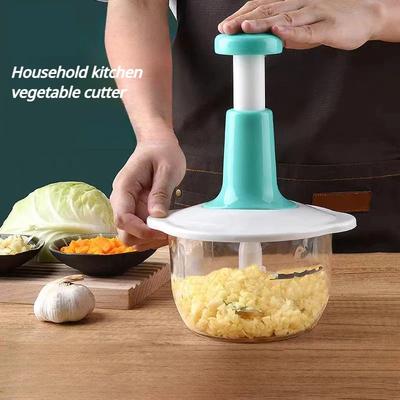Manual Press Garlic Paste Processor, Press Type Vegetable Slicer, Household Multifunctional Meat Grinder