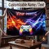 City Cyberpunk Theme Throw Blanket Custom Name Text Personalized Blanket Soft Cozy Blanket for Home Sofa Bed