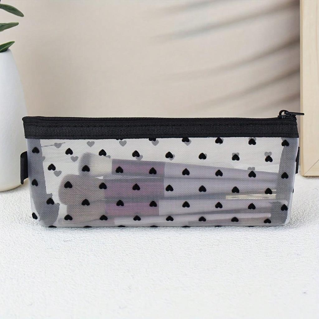 1 Piece Transparent Mesh Makeup Bag, Travel Portable Makeup Brush Organizer, Women'S Lipstick Storage Tool